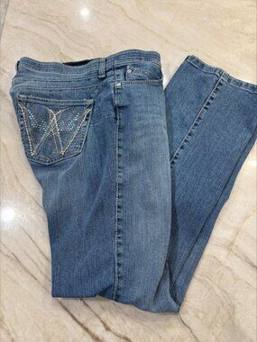 Wrangler Q-Baby Women's Riding Jeans 9/10 x 32 Sequin Back Pocket Embellishment